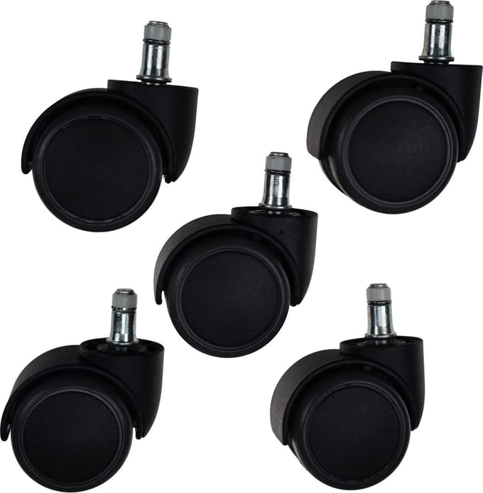 Wielen - bureaustoel - Ahrend - 50mm - met adapter 38 mm - set van 5