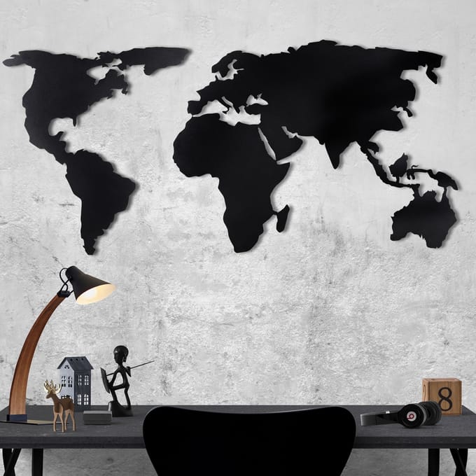 Decoratief wandobject Map Of The World | Mioli Decor