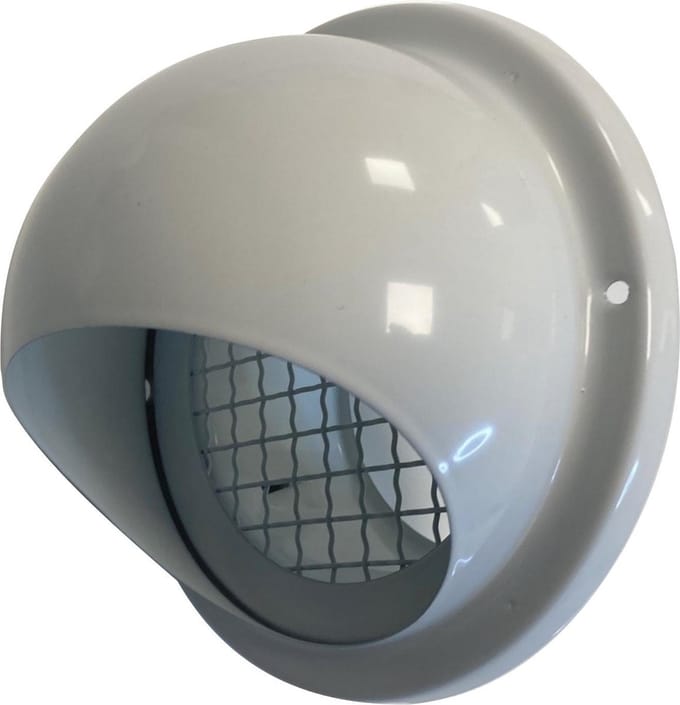 Paneir Airdesigns - Bolrooster Ø 100 mm - grofmazig gaas - wit RAL9010