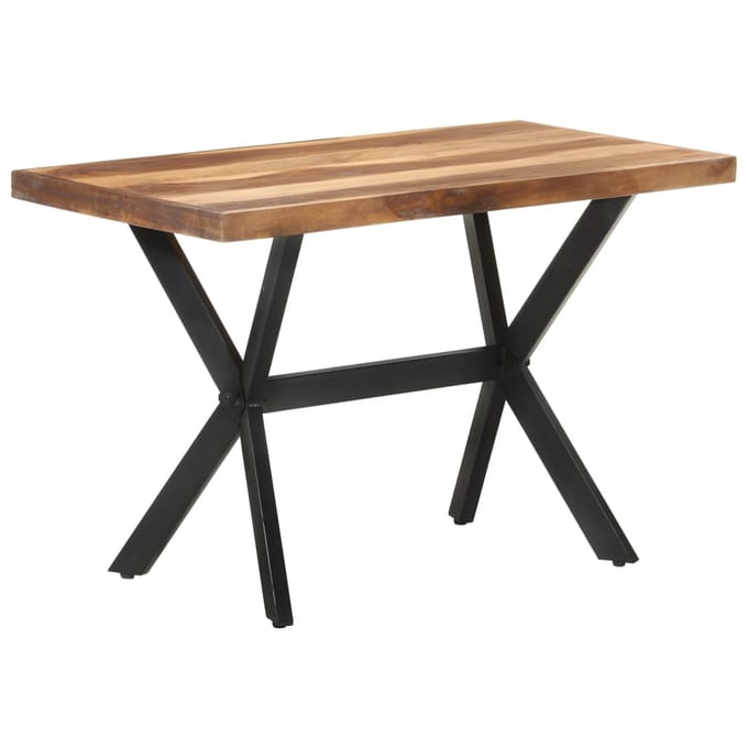 vidaXL - Eettafel - 120x60x75 - cm - massief - hout - met - honingkleurige - afwerking