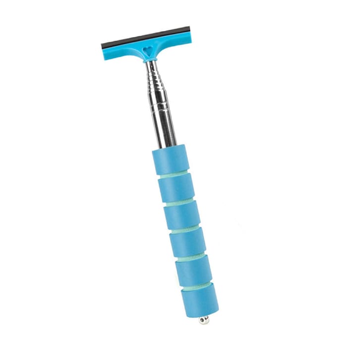 Essuie-glace de rétroviseur de voiture Acier inoxydable Extensible Raclette de verre de pare-brise Multifonctionnel noir