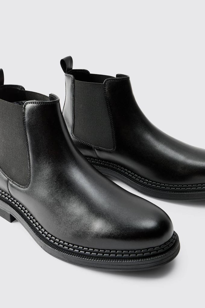 Chelsea-laars van nep leer | Black | Size 46