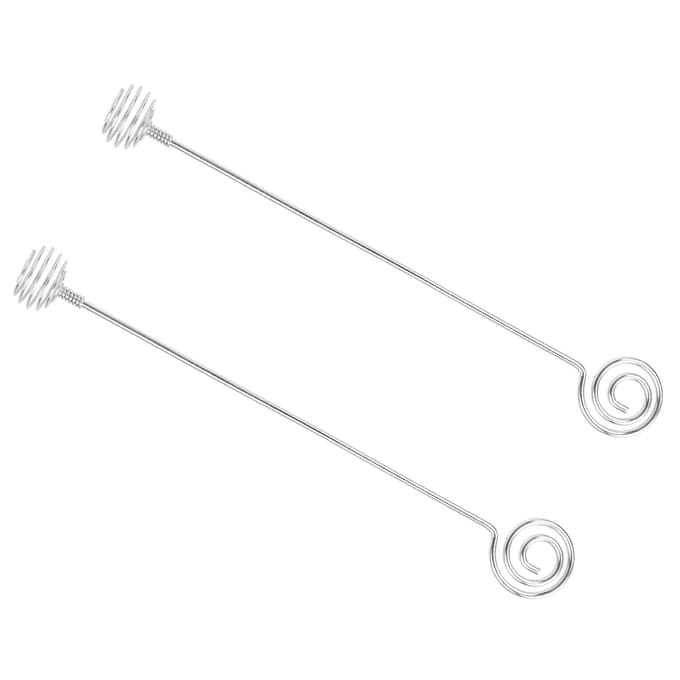 2 stuks Koffieroerstaafjes Duurzaam Stevig Comfortabel Spiraalvormig Elastisch Swizzle Sticks white
