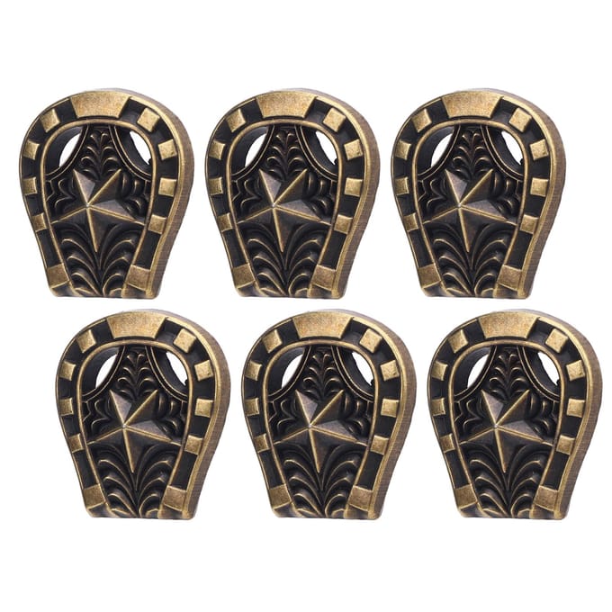 6 Set 25 X 27mm Hoefijzervorm Klinknagel Legering Brons Decoratief 4.5mm Kruiskopschroef Achterkant Stud Set black