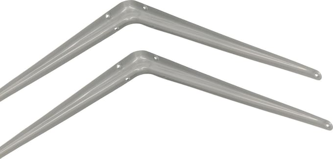 AMIG Plankdrager/planksteun van metaal - 2x - gelakt zilver - H400 x B350 mm