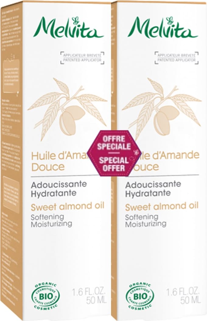 Melvita Biologische Zoete Amandelolie Set van 2 x 50 ml