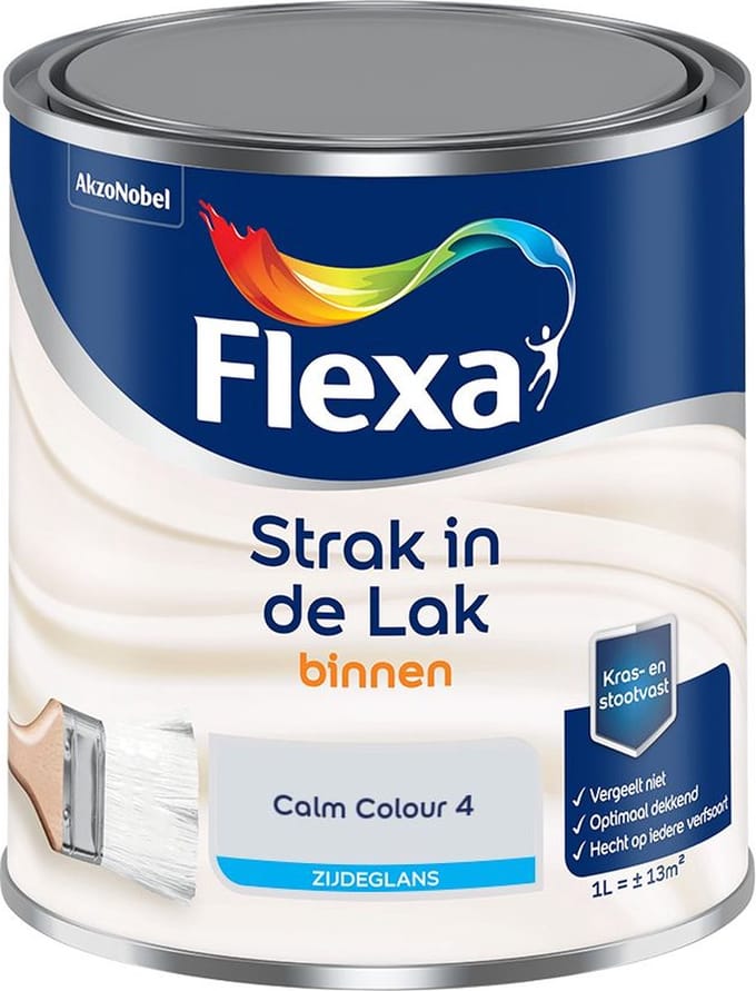 Flexa - Strak In De Lak Binnenlak Zijdeglans - Calm Colour 4 - Mengverf - 1 L