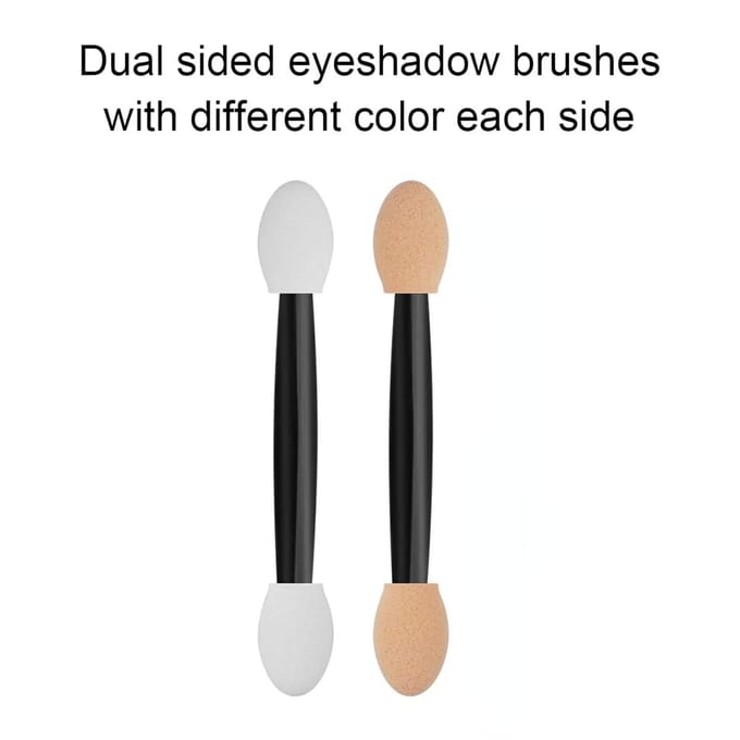 Applicateurs jetables d'éponge d'ombre à paupières double face, 120 pièces, avec longueur de récipient, pinceaux de fard à paupières, applicateur de maquillage 120pcs beige
