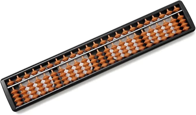 Telraam - Rekenmachine Hulpmiddel - Wiskunde Leren - 23 Kolommen - 36x6.5x1.5cm - Bruin