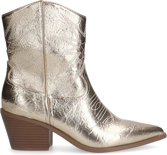 Sacha - Dames - Gouden metallic cowboylaarsjes - Maat 36