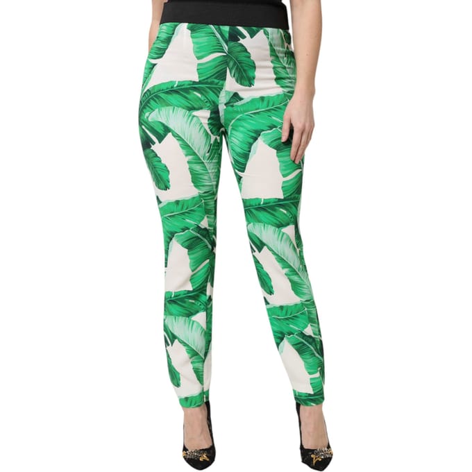 Geprinte Broek Hoge Taille Slim Fit