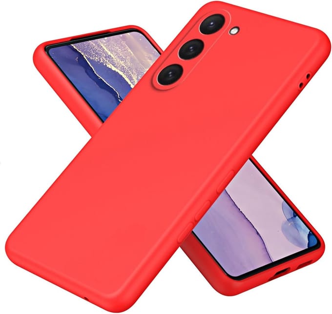 Solid hoesje Geschikt voor: Samsung Galaxy S23 Plus Soft Touch Liquid Silicone Flexible TPU Rubber - Rood