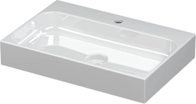 INK Unit wastafel - 60x40x10cm - 1 wasbak - 1 kraangat - porselein wit glans
