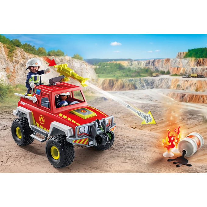Brandweer auto spel + brandende jerrycan Playmobil