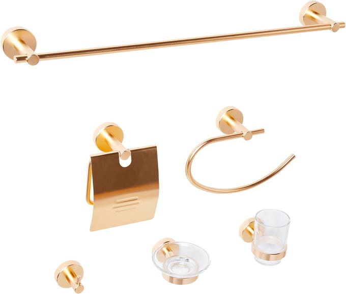 ZARUMA - 6-delige badkamer hardware set - Goud - Aluminium