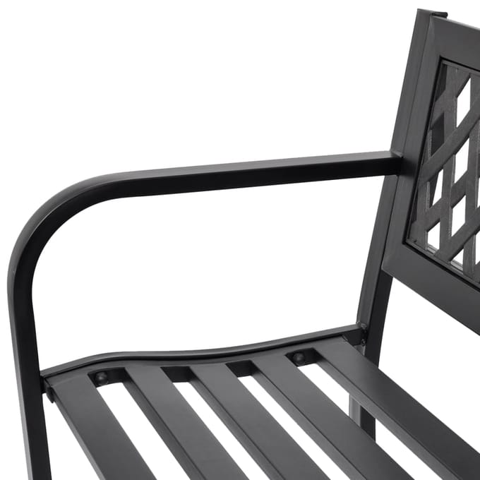 vidaXL - Tuinbank - 118 - cm - staal - zwart