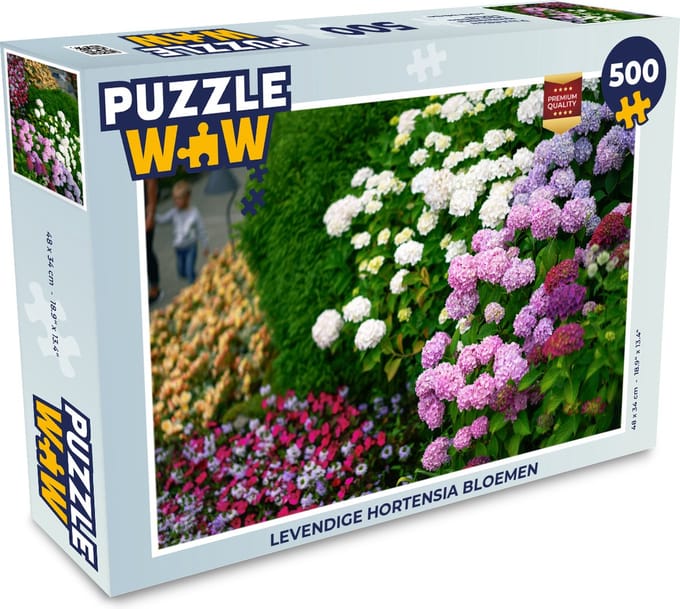 Puzzel Levendige hortensia bloemen - Legpuzzel - Puzzel 500 stukjes