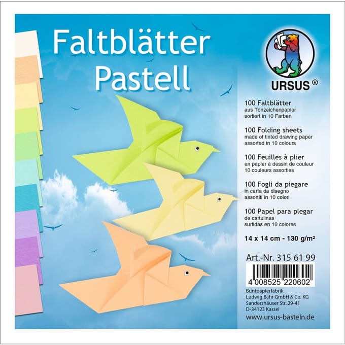 Vouwblaadjes "Pastel"