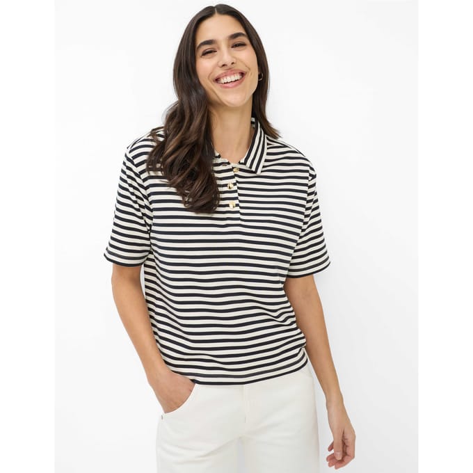 Brax Dames Poloshirt  Style CARA S navy, donkerblauw, maat 46