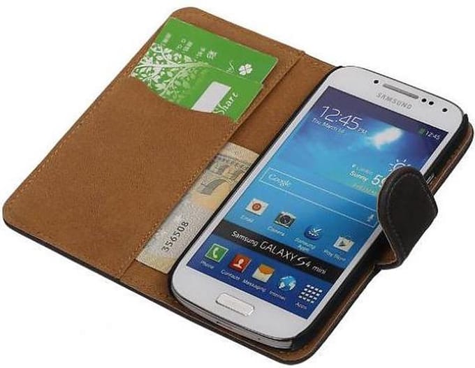 Bark Bookstyle Wallet Case Hoesje Geschikt voor de Samsung Galaxy S4 mini i9190 Grijs