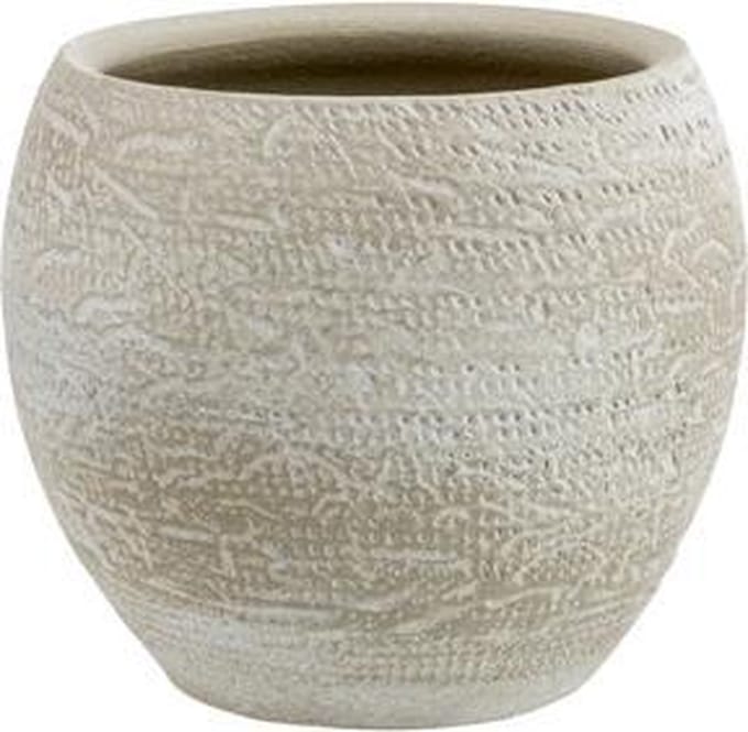 Cosy @ Home Bloempot Rough Wash Beige 18x18xh17cm Ro