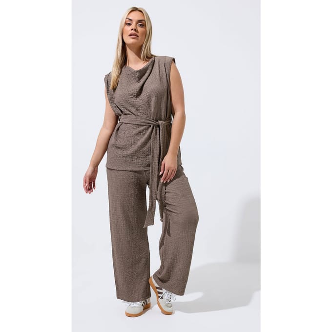 Limited Collection Bruine Getextureerde Broek Size 48