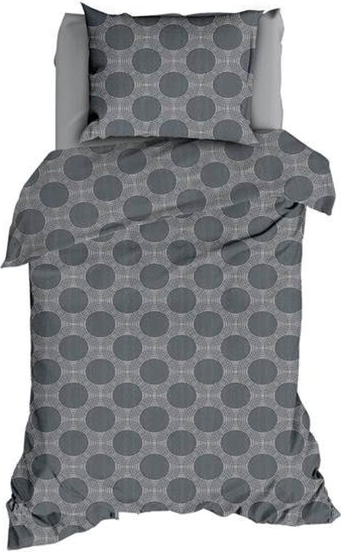 Satin d'Or Rivolta Dekbedovertrek - Eenpersoons - 140x200/220 cm - Antracite