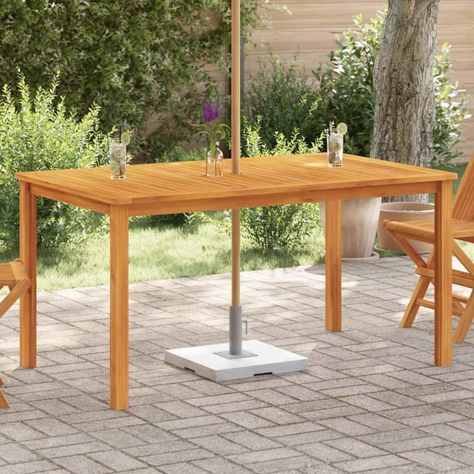 vidaXL Tuintafel Massief Acaciahout 150x90x74 cm Bruin - Tuinmeubels voor een Stijlvolle Buitenruimte