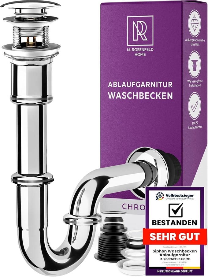 Afvoergarnituur Wasbak - Pop-up Set - Badkamer Installatie - Met Overloop - 30cm 670g