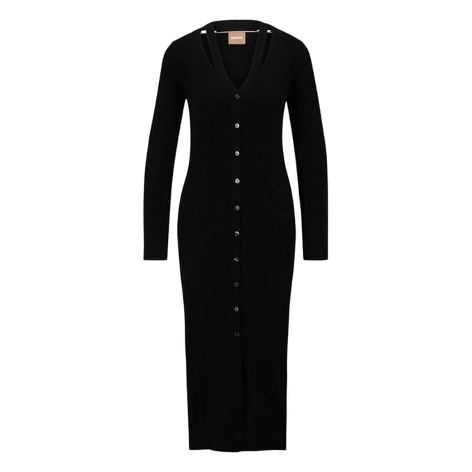 Boss Midi-jurk van katoen voor dames (Zwart)