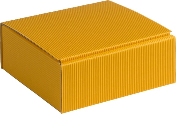 Geschenkdoos ribbelkarton 15x14x5,5cm GEEL (100 stuks)