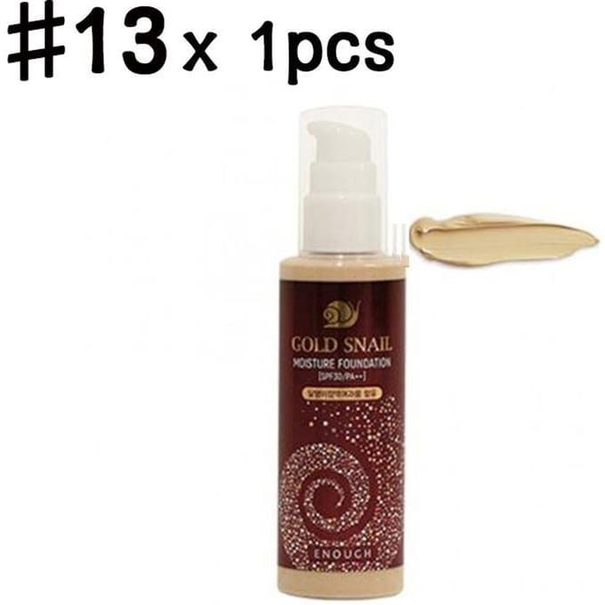 ENOUGH Gold Snail Moisture Foundation SPF30 100ml #13Light Beige (3 opties)