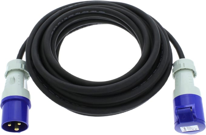 Vrijbuiter CEE verlengkabel - 20 meter - 3 x 2.5mm² - Max 3500 watt - Neopreen - Spatwaterdicht
