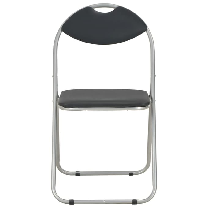 vidaXL - Opklapbare - stoelen, - 4 - stuks, - zwart - kunstleer