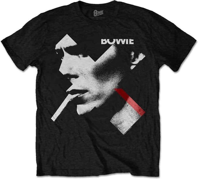 David Bowie - X Smoke Red Heren T-shirt - M - Zwart
