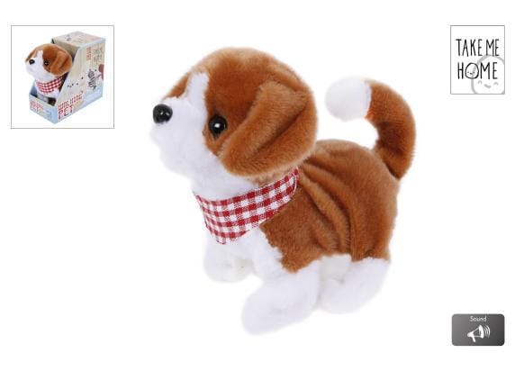Take Me Home Loophond Pluche 17 Cm Junior Wit/bruin
