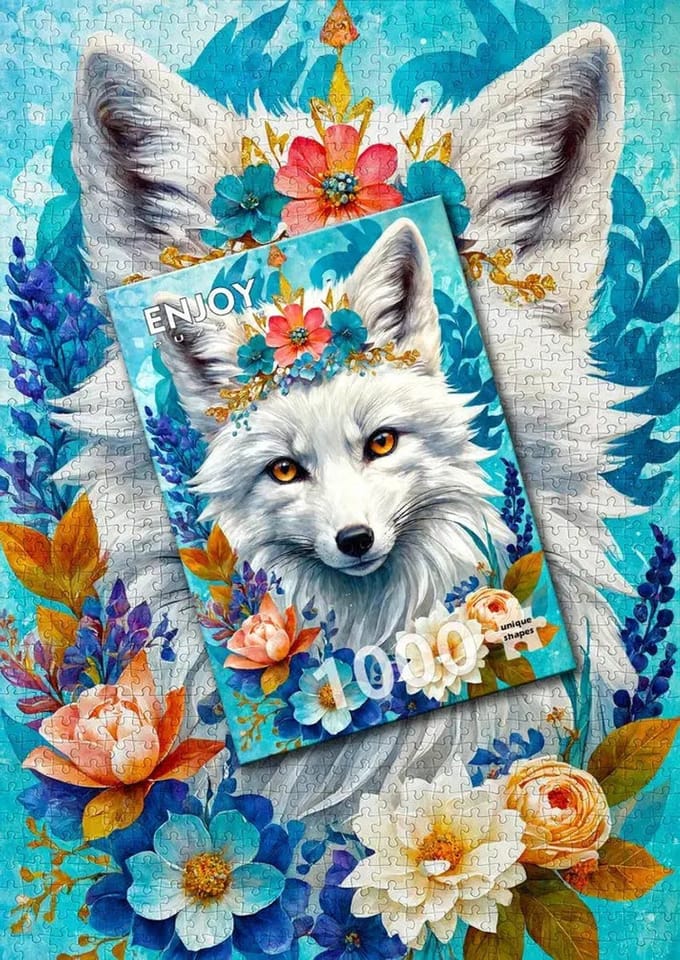 Enjoy Puzzle legpuzzel Blooming Snow Fox 1000 stukjes puzzelspel.
