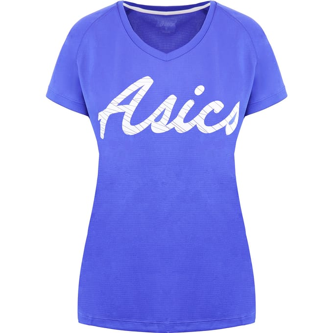 Asics Logo Dames Blauw T-Shirt