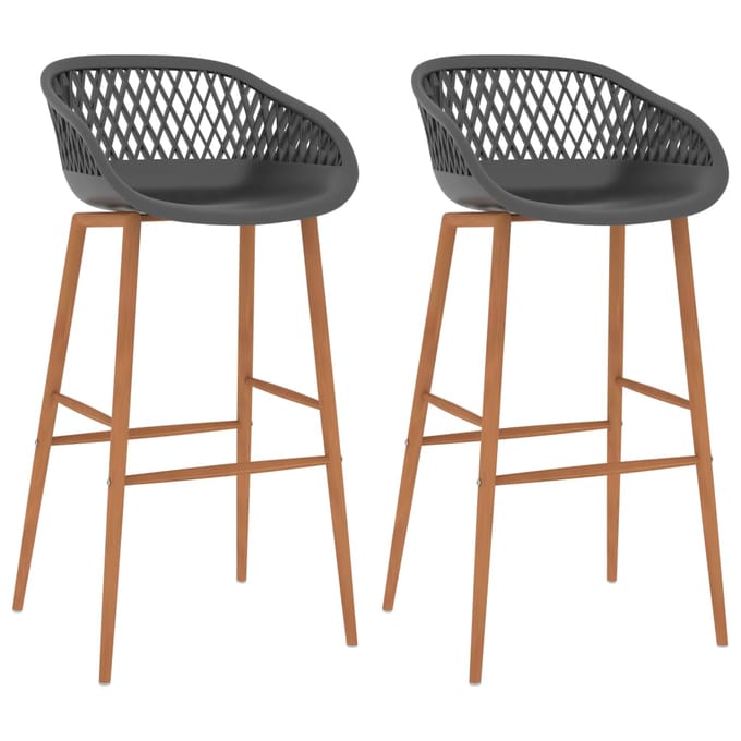 vidaXL - Barstoelen - 2 - st - grijs