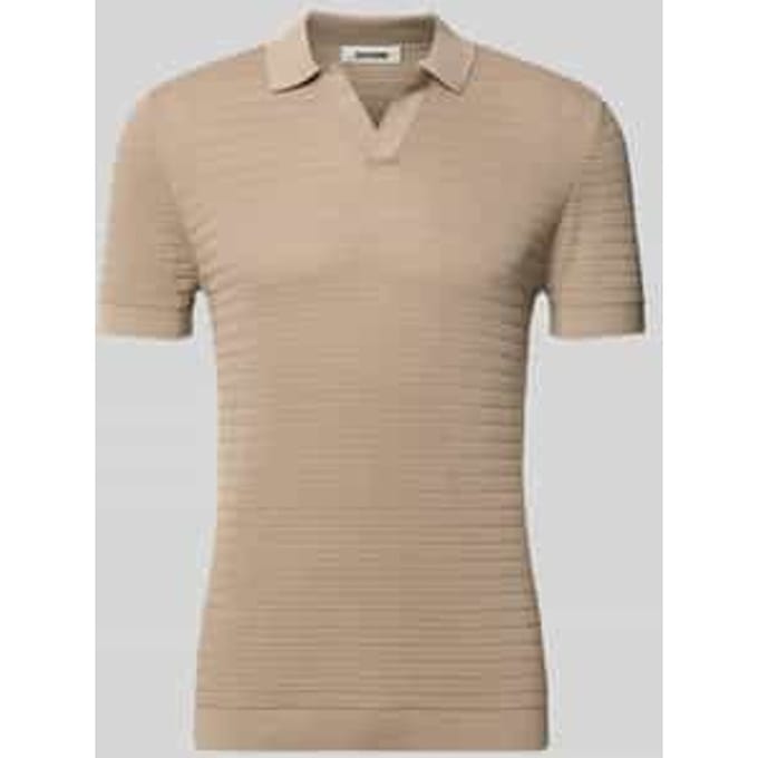 slim fit knitwear-poloshirt met structuurpatroon model 'BRAIAN'