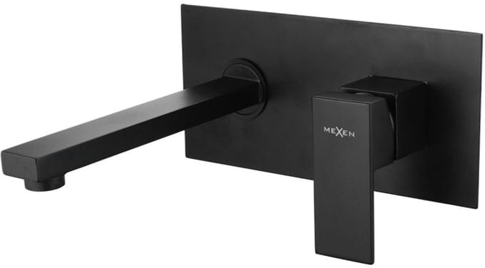 Mexen Cube inbouw wastafelkraan, zwart - 73115-70