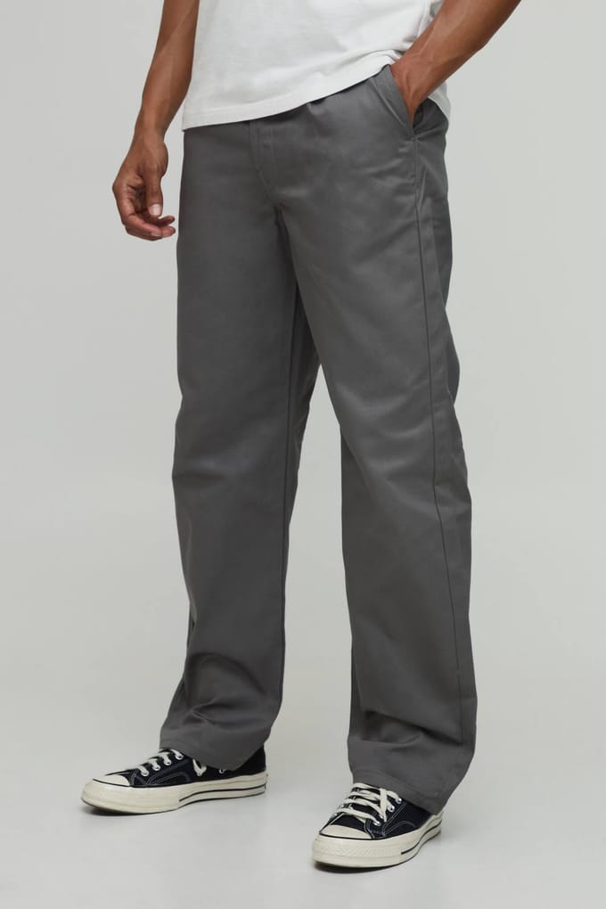 Relaxed Fit Plooifront Work 365 Pantalon | Charcoal | Size 30