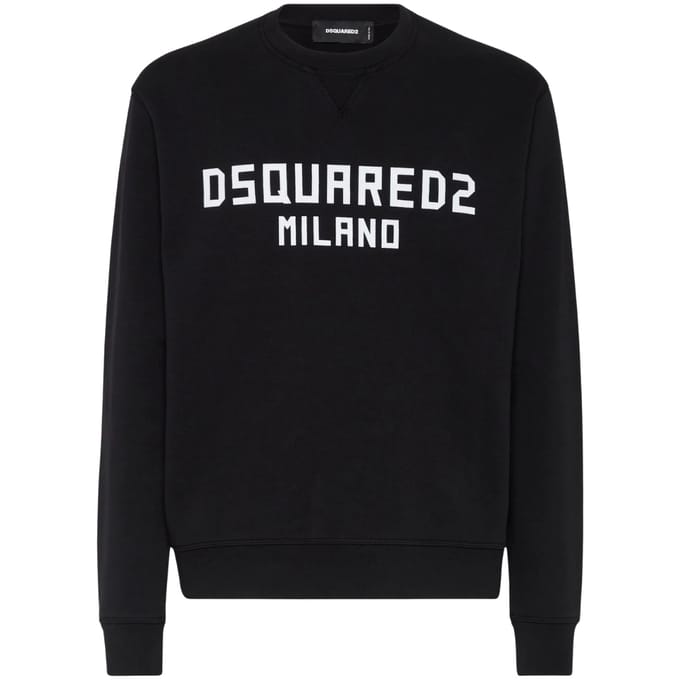 Dsquared2 Cool Fit Milano Crew Neck Zwarte Sweatshirt