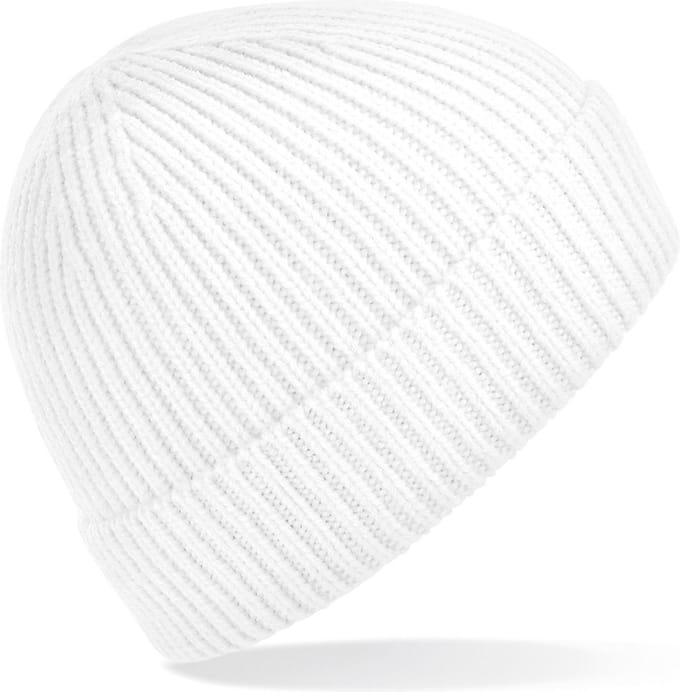 Beechfield - Wintermuts gebreide beanie wit voor volwassenen polyacryl