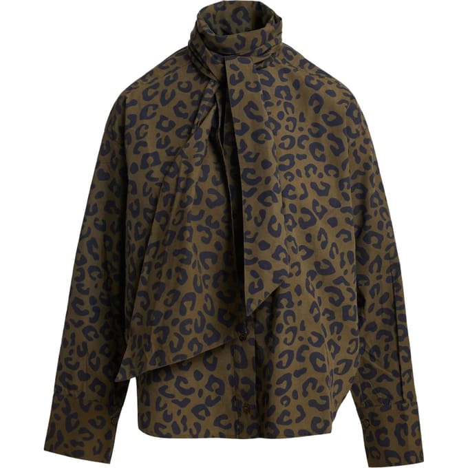 Essentiel Antwerp Pussy Bow Tie Shirt Blouses Groen Khaleesi