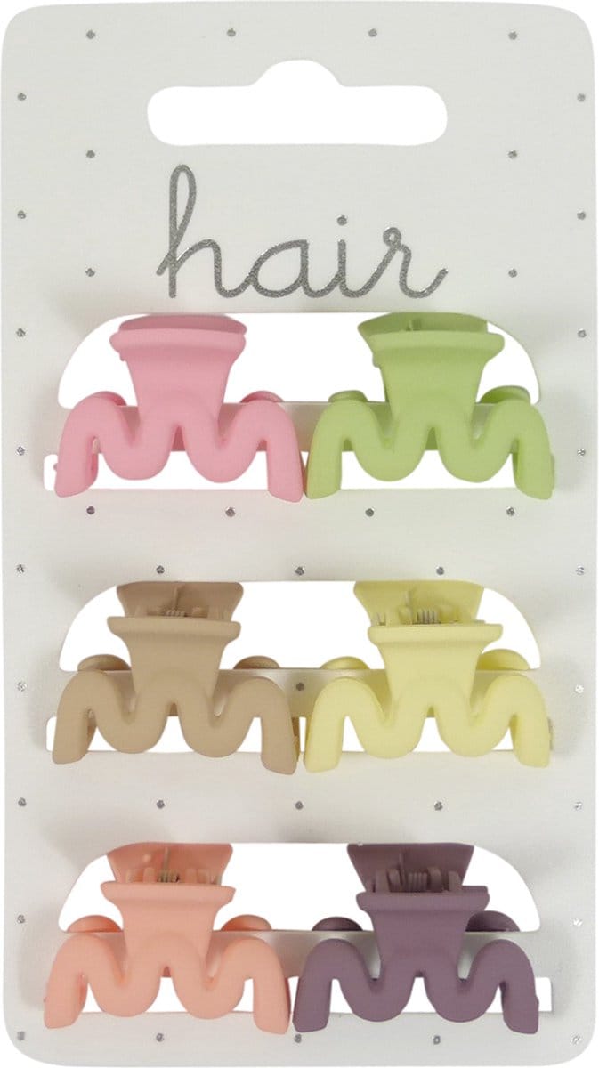 Haarklem - Kappersklem - Golfmodel 2.5cm - Mat Finish - Pastel Tinten