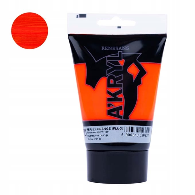 Renesans A'Kryl 100ml Acrylverf - Fluorescerend Oranje