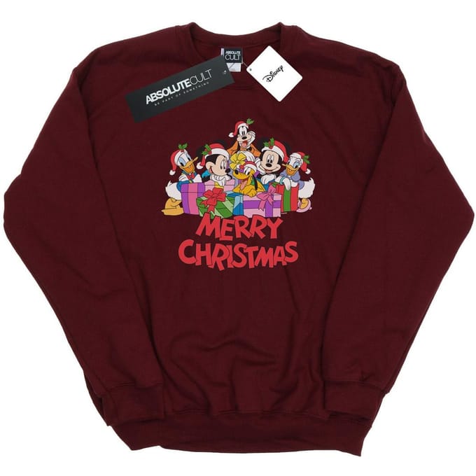 Disney Dames/Dames Mickey Mouse And Friends Kerstmis Sweatshirt (Bourgondië)