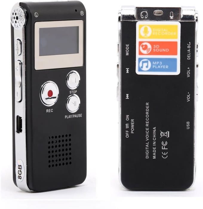 Dictafoon - MonoDeal - Digitale Recorder - 8 GB - Oplaadbaar - Draagbaar