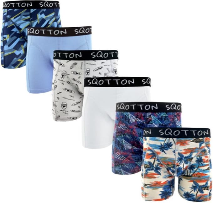 Heren boxershorts - SQOTTON® - 6 stuks - Holliday/Beach - Maat XL